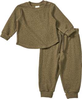 Set mit Langarmshirt & Hose mit Mitwachsfunktion, grau, Gr. 80 ALANA