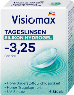 silikon-hydrogelové denní kontaktní čočky, -3,25 DP Visiomax