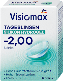 Dnevne silikonsko-hidrogelne kontaktne leče, dioptrija -2,00 Visiomax