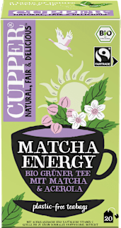 Grüner Tee,  Matcha Energy mit Matcha & Acerola (20 Beutel) Cupper