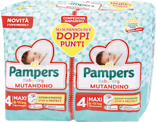 Pannolini Baby-dry MUTANDINO taglia 4 maxi Bipacco (8-15 kg) Pampers