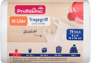 Müllbeutel 10 l mit Tragegriff für Kosmetikeimer Profissimo