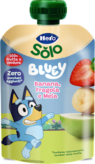 Pouch Bluey banana, fragola e mela Hero Solo