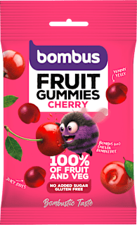 ovocné kousky Fruit Gummies s příchutí třešeň bombus