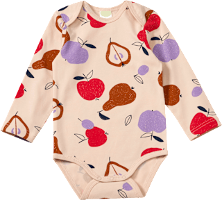 Body Langarm Pro Climate mit Obst-Muster, beige, Gr. 74/80 ALANA