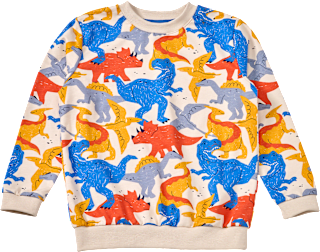 Sweatshirt mit Dino-Muster, blau & rot & gelb, Gr. 122 ALANA