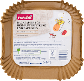 Backpapier für Heißluftfritteuse und Backofen Gr. S Profissimo