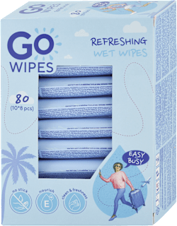 Osviežujúce vlhčené utierky GO WIPES