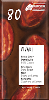 Schokolade, Feine Bitter Dattelsüße 80% Vivani