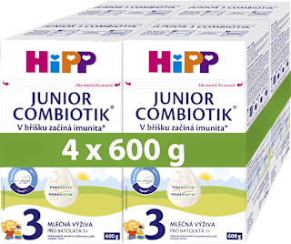 pokračovací mléčná kojenecká výživa 3 Combiotik 12m, 4 x 600g HiPP