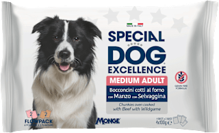 Multi pakiranje mokre hrane za odrasle pse srednjih pasem Divjačina + Govedina, 4x100 g SPECIAL DOG EXCELLENCE