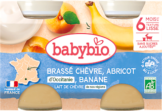 příkrm kozí mléko, meruňka a banán 2x130 g babybio