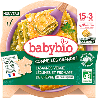 zeleninové lasagne s kozím sýrem babybio
