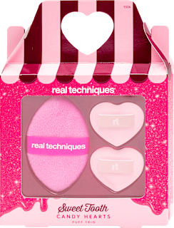 Sweet Tooth Candy Hearts puff trio set za puder REAL TECHNIQUES