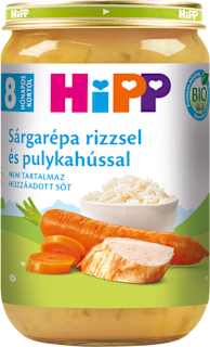 Bio juniormenü sárgarépával, rizzsel és pulykával  8 hónapos kortól HiPP