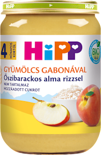 Bio bébidesszert őszibarackos alma rizzsel, 4 hónapos kortól HiPP