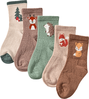 Tennissocken mit Waldtier-Motiven, braun, Gr. 23/26 ALANA