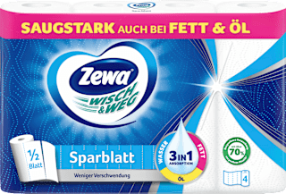 Küchenrolle Wisch&Weg Sparblatt (4x74 Blatt) Zewa