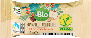 Bratapfel Fruchtriegel mit Zartbitterschokolade Adventskalender zum Selbstgestalten 2026 dmBio