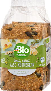 špaldový knäckebrot se sýrem a dýňovými semínky dmBio