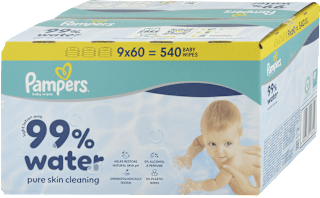 Vlhčené utierky 99% water 9 x 60 Pampers baby-dry