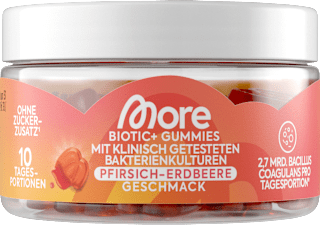 Biotic+ Gummies 20 St, Pfirsich-Erdbeere Geschmack More Nutrition