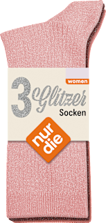 Socken mit Ripp-Struktur & Glitzer rosa Gr. 39-42 nur die