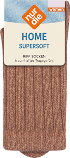 Socken Supersoft mit Ripp-Struktur braun Gr. 39-42 nur die