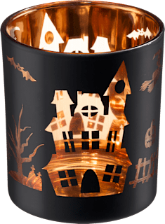Glaskerzenhalter Haus, schwarz-kupfer (10 cm) Dekorieren & Einrichten