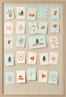 Pinnwand Adventskalender 40x60 beige Paradies