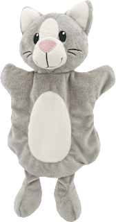 Handpuppe Katze, grau fluffies