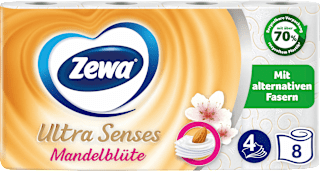 Toilettenpapier Ultra Senses Mandelblüte 4-lagig (8x135 Blatt) Zewa