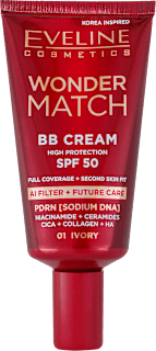 WONDER MATCH BB krema AI FILTER + FUTURE CARE, SPF50 - 01 Ivory EVELINE COSMETICS