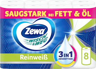 Küchenrolle Wisch&Weg Reinweiss (8x45 Blatt) Zewa
