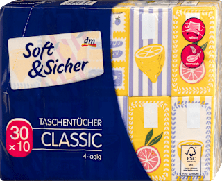 Taschentücher Classic 4-lagig sortiert Soft&Sicher