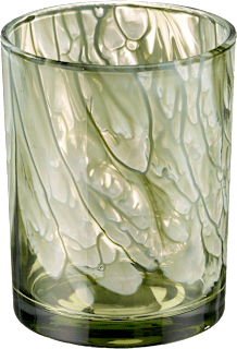 Windlicht aus Glas, marmoriert dunkelgrün (9x12,5 cm) BOLTZE
