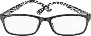 Fertig-Lesebrille schwarz/Muster +2,00 Visiomax