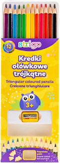 Creioane colorate cu ascuțitoare 12 culori
 Strigo