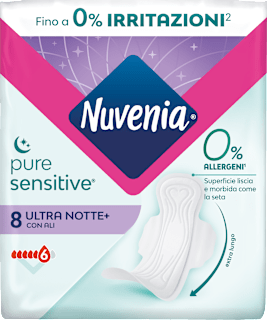 Assorbenti Pure Sensitive ultra notte + con ali Nuvenia