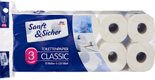 Toilettenpapier Classic 3-lagig (10x220 Blatt) Sanft&Sicher