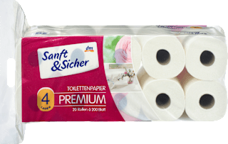 Тоалетна хартия Premium, 200 къса Sanft&Sicher