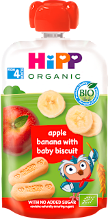 Hippis bio sadni žepek jabolko-banana-keks, od 4. meseca HiPP
