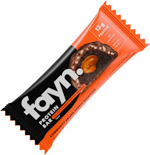 Proteinriegel Salted Caramel Pretzel Brownie fayn.