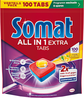 Geschirrspül-Tabs All in 1 Extra Zitrone & Limette Vorteilspack Somat