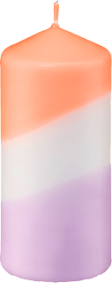Stumpenkerze gedippte lila/orange, 1 St