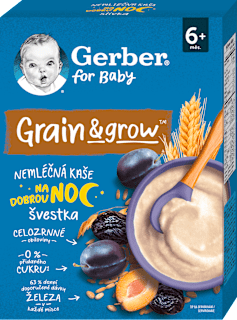 Grain & Grow nemléčná kaše pšenično-ovesná švestka Gerber