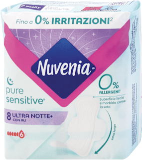 Assorbenti Pure Sensitive ultra notte + con ali Nuvenia