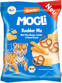 Kindersnack Knabber Mix Mini Pizza Stangen, Cracker & Dinkel Brezeln ab 3 Jahren MOGLi