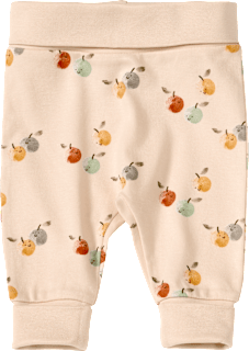 Hosen mit Apfel-Muster & Mitwachsfunktion, beige + grün, Gr. 68 ALANA