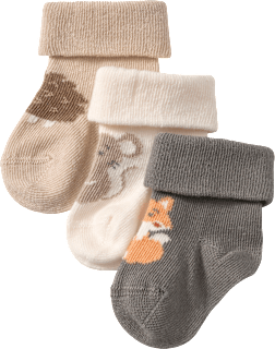 Erstlingssocken mit Tier-Motiven, beige + grün, Gr. 15/16 ALANA
